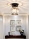 American Retro Corridor Aisle Light, Medieval French Light Luxury Balcony Cloakroom Ceiling Light, Black Crystal Entrance Light