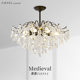 French-Style Living Room Retro Black Crystal Chandelier, High-End Dining Room Chandelier, Elegant and Romantic Light Luxury Bedroom Zhongshan Lighting Fixtures