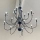 French Retro Living Room Chandelier Black Candle Staircase Chandelier Pearl Romantic Light Luxury Hotel Bedroom Crystal Lighting