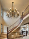 French-Style Mid-Century Duplex Villa with Open-Air Chandelier, American-Style Candle Staircase Long Pendant Light, Villa Living Room Zhongshan Lighting Fixtures