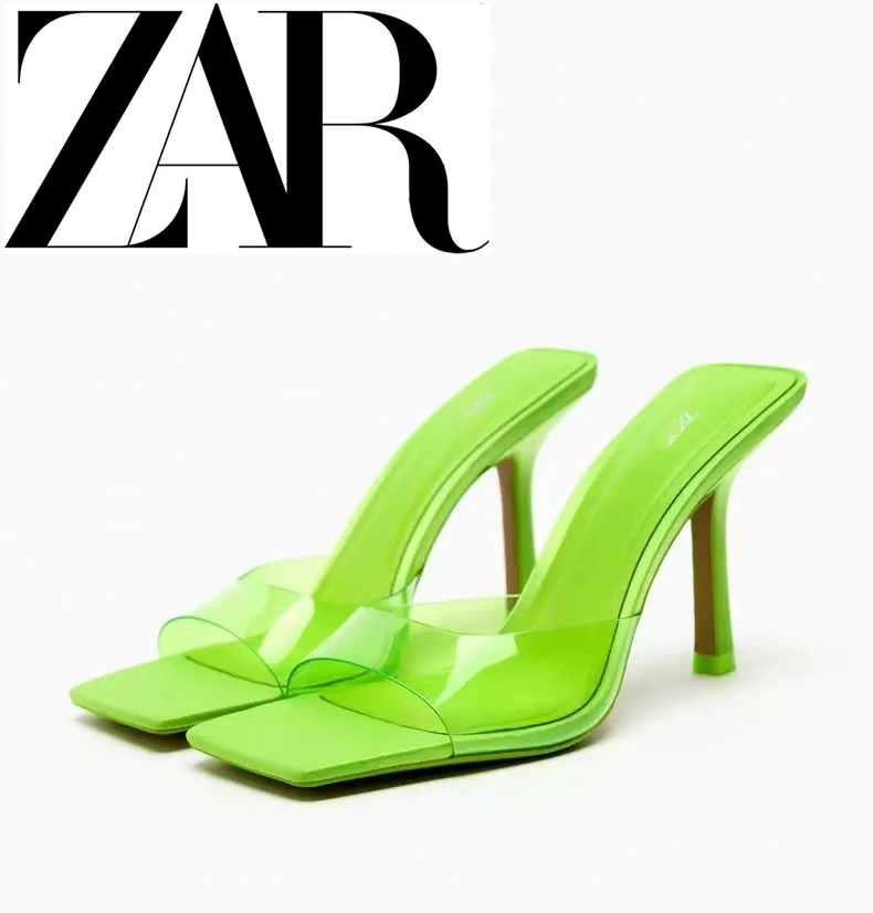 ZAR Autumn New Women's Shoes Lime Green Plastic High Heeled Sandals 1807 210 097
