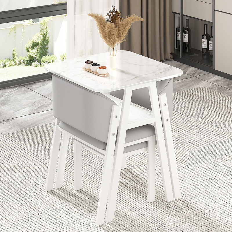 Balcony Table and Chair Set for Small Apartments, One Table and Two Chairs, Three-Piece Set, Small Leisure Mini Tea Table, Home Dining Table