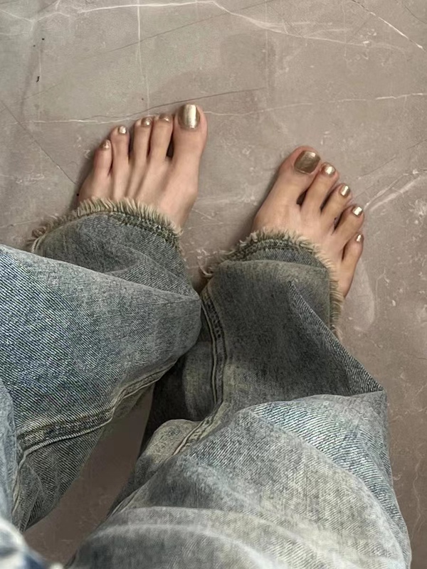 Toenail Manicure Patches, Handmade Wearable Nails, Summer Super Bright Aurora Gold, High-End Mirror Toenail Patches Toenail Manicure Patches, Handmade Wearable Nails, Summer Super Bright Aurora Gold, High-End Mirror Toenail Patches