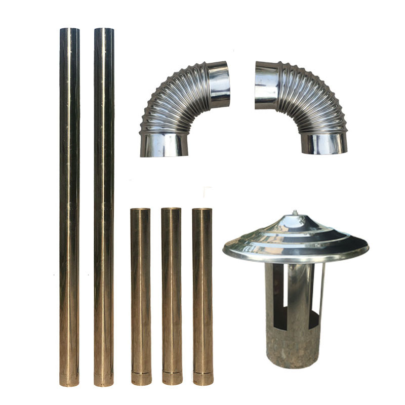 Stainless steel chimney rural wood stove soil stove smoke tube household heating furnace boiler exhaust exhaust exhaust pipe smoke flushing