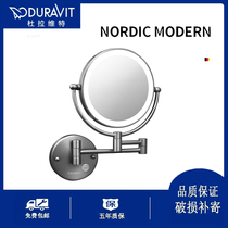 Duravit bathroom vanity mirror with LED light rotating folding wall-mounted beauty mirror hotel retractable vanity mirror