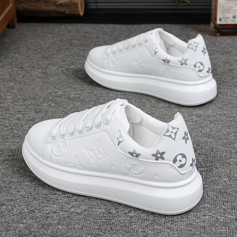 Lvаfgn Spring New Thick-Soled Height-Increasing White Sneakers for Men, Versatile Trendy Fashion Sports Casual Shoes for Students