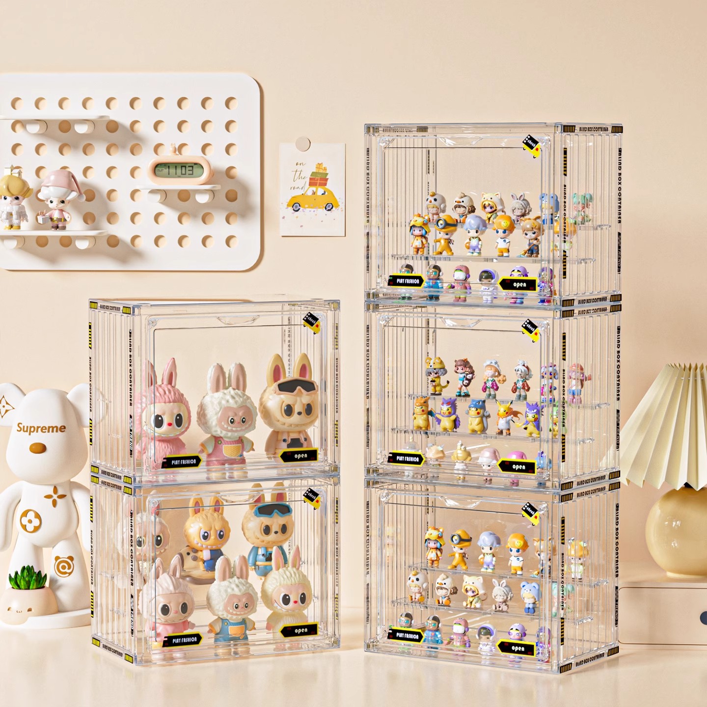 Blind box storage display rack transparent dustproof bubble mart