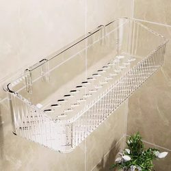 Bathroom Storage Rack, Bathroom Toilet Washroom, No-Drill Wall-Mounted Washstand, Wall-Mounted Cosmetics Storage Shelf