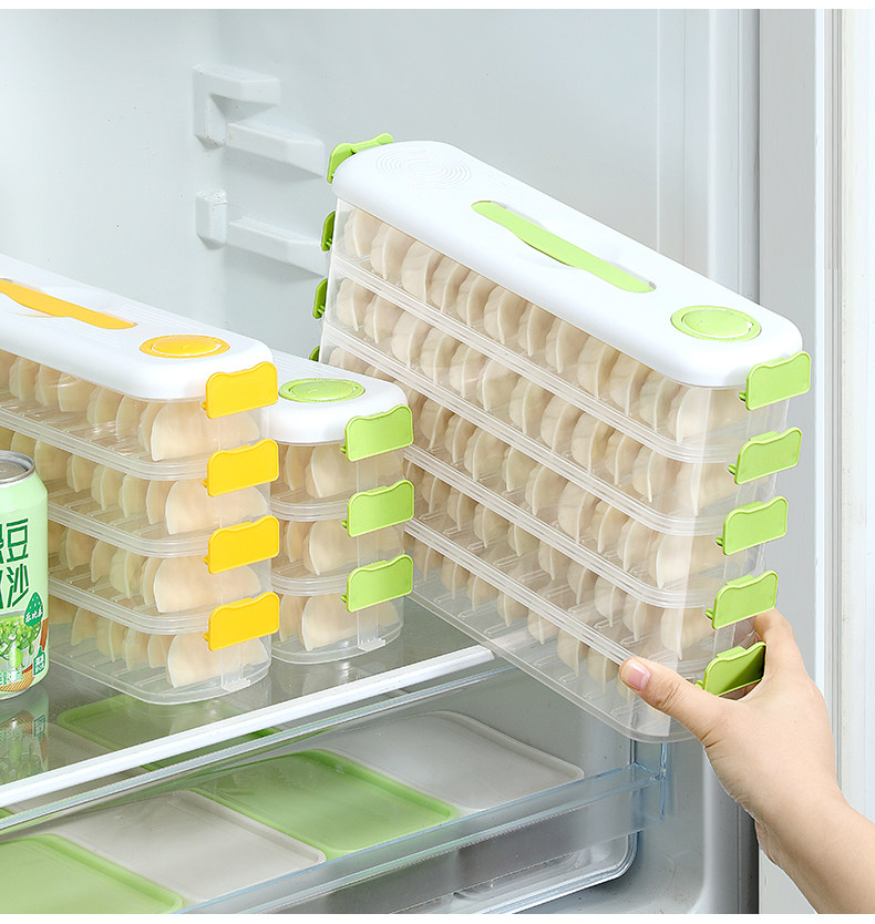 Пельмени окне 夹缝水饺冷冻盒冰箱侧门专用保鲜盒分装整理盒省空间水饺盒