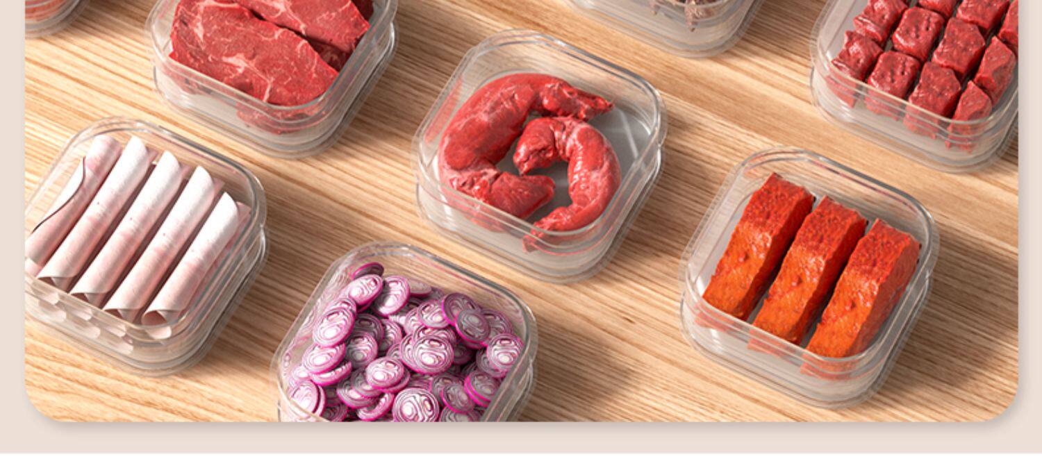 Питание коробки 冰箱冻肉分格盒子冷冻收纳盒专用小号保鲜盒冰箱收纳分装盒