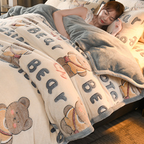 Winter blankets to be covered with crystal milk double sided thickened with suede coral flannel winter plush surface quilt cover