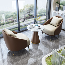 Light luxury minimalist leisure hotel front desk sales office negotiation tables and chairs 4S shop reception sofa coffee table combination