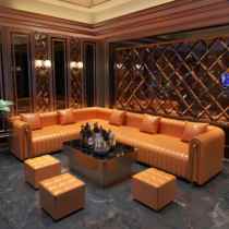 Customized ktv sofa light luxury party K room box night club corner type clear bar bar deck luminous coffee table combination
