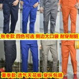Летние рабочие тонкие износостойкие осенние хлопковые штаны для работы, рабочая одежда, свободный крой