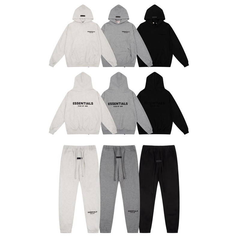 FOG覆线ESSENTIALS植绒字母纯棉连帽运动衫卫裤套装宽松男女高版本