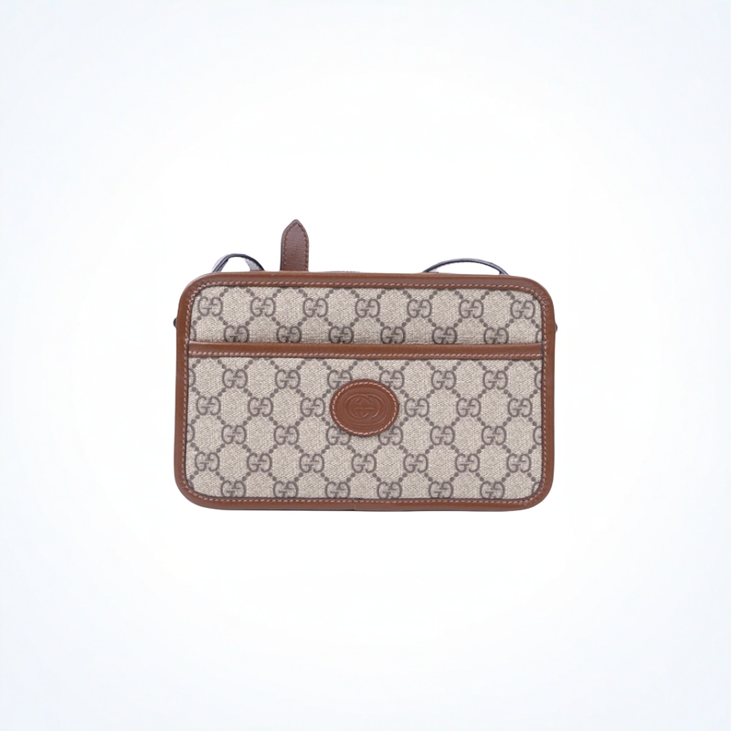 9.9 New Gucci Gucci Monogram Canvas Box Bag Crossbody Bag