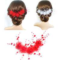 Fashion bridal headdress flower red wedding accessories plum