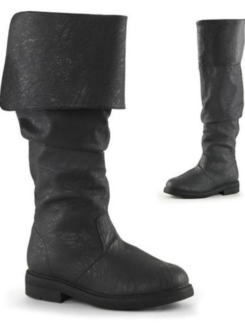 Medieval Faux Leather Women's Shoes Cosplay Prop Shoes Long Boots Flat Men's Boots Retro Large Size 34-48