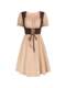 Amazon Retro Renaissance Square-Neck Short-Sleeved Dress Victorian Pastoral Cosplay Dress