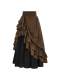 Halloween Costume European and American Court Style Retro Ruffled Edge Drawstring Color-Blocked Large Hem Skirt