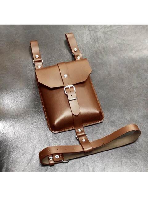 Medieval Retro Steampunk Motorcycle Style Leg Bag Halloween Cosplay Leather Bondage Wallet Mobile Phone Bag