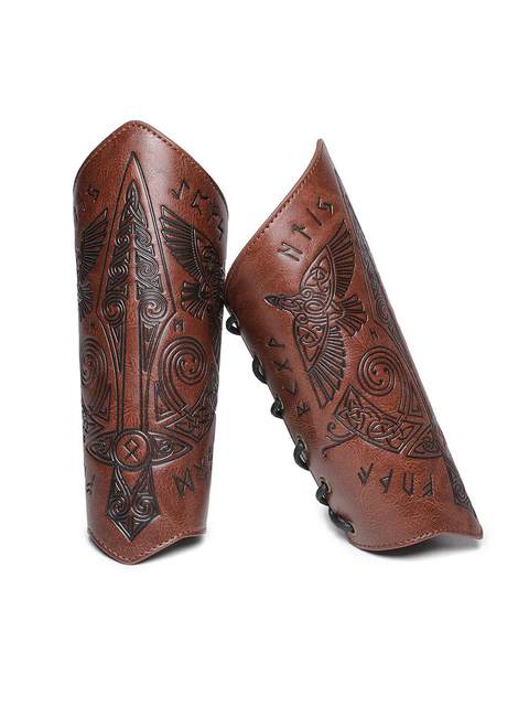 Hot Selling Medieval Retro Embossed Wrist Guards Cosplay Stage Props Knight Hand Guards Clothing Accessories