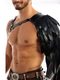 Retro Medieval Feather Leather Shoulder Armor Viking Harness Halloween Role-Playing Knight Shoulder Armor