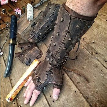 Wish Ebay Medieval New Retro Boxing Gloves Arm Guards Steampunk Rivet Lace-Up Wrist Guards