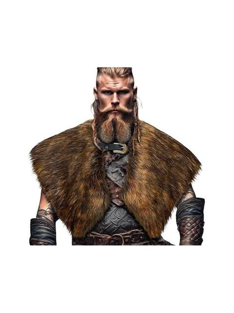 Men's and Women's Viking Fur Shawls, Medieval Faux Fur Cloaks, Renaissance Costume Accessories