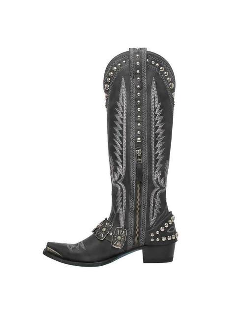 Milaire Amazon Independent Station Foreign Trade New European and American Retro Western Style Women's Competitive Denim Boots