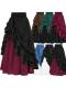 Halloween Costume European and American Court Style Retro Ruffled Edge Drawstring Color-Blocked Large Hem Skirt