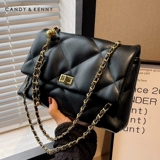 Официальный сайт Candy&Kenny, маленькая квадратная женская сумка премиум-класса с ромбической цепочкой, новинка 2025 года, универсальная сумка через плечо через плечо