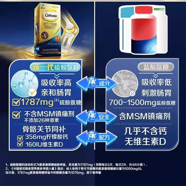 Golden Calcium 1787 Glucosamine Chondroitin Calcium Citrate Tablets Vitamin D for Middle-Aged and Elderly People to Maintain Joints Official Product