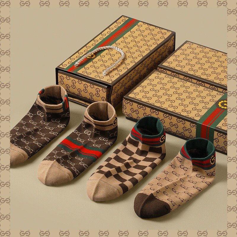 Gdad Spring and Summer Men's Socks, Cotton Sweat-Absorbent and Odor-Resistant, Retro American-Style Short Socks, Boat Socks, Mid-Calf Socks, High-End Gift Box