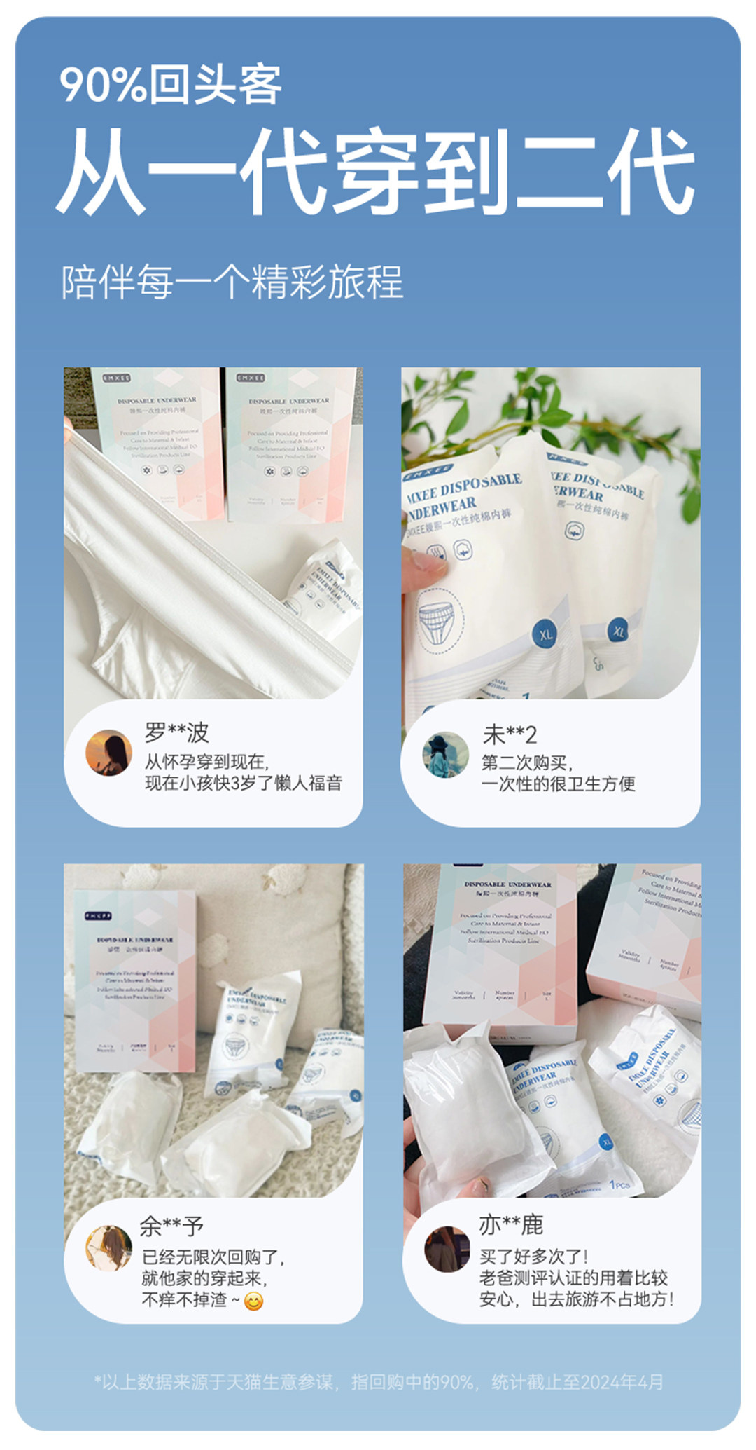 【下拉详情有优惠】嫚熙一次性内裤女士纯棉灭菌孕妇产后月子旅行 — 30