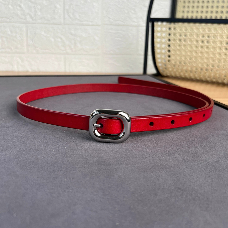 25 Autumn New French Retro Red Belt for Women with Shiny Silver Buckle, First Layer Cowhide Thin Belt for Low-Waist Pants and Jeans 25 Autumn New French Retro Red Belt for Women with Shiny Silver Buckle, First Layer Cowhide Thin Belt for Low-Waist Pants and Jeans