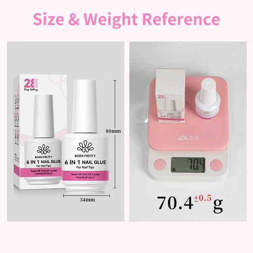 BORN PRETTY Клей для лака для ногтей 6 В 1 Клей для дизайна ногтей Кристалл Клей для укрепления ногтей