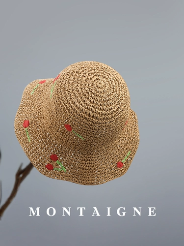 Франция Монтена/Монтана летняя вишневая вишня Шляпа Солнцезащитный крем море праздничный пляжный рыбак, покрывающий солнце.