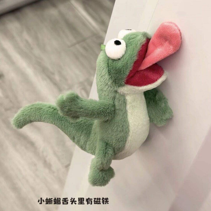 [in Stock] Beaver Transformation Plan Green Sound-Making Lizard Abstract Quirky Toy Doll with Tongue Out and Magnetic Feature