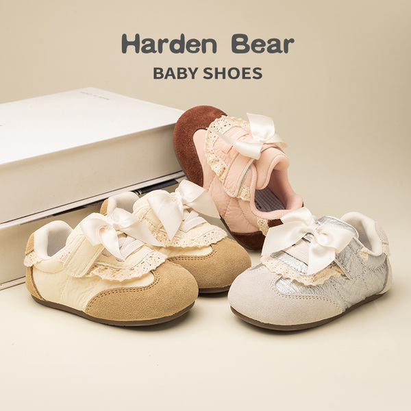 Harden Bear Baby Girl Princess Shoes Spring Soft-Soled Baby Toddler Shoes 2026 New Girls' Bow-Knot Single Shoes — 5