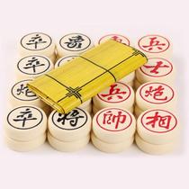 Chess player beech wood ebony primary school student large Chinese chess score gift chess mini chess board chess fan red flower