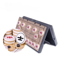 International large primary school student chess folding Chinese chess high-end beech toy red flower chess piece ebony home use