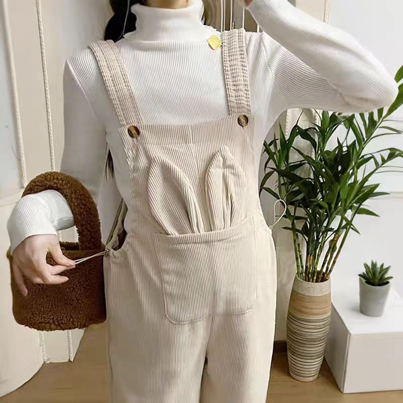 2025 New Winter Petite Maternity Overalls Fashionable Casual Maternity Pants Belly Support Long Pants Set for Outerwear