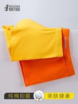 Мужские чистые хлопчатобумажники золотисто-оранжевый полный хлопок антибактериальный и дышающий бактериостатический лося с четырехугольниками Тигр Бенто