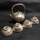 Antique miscellaneous antique old white copper silver-plated set of teacups and teapots