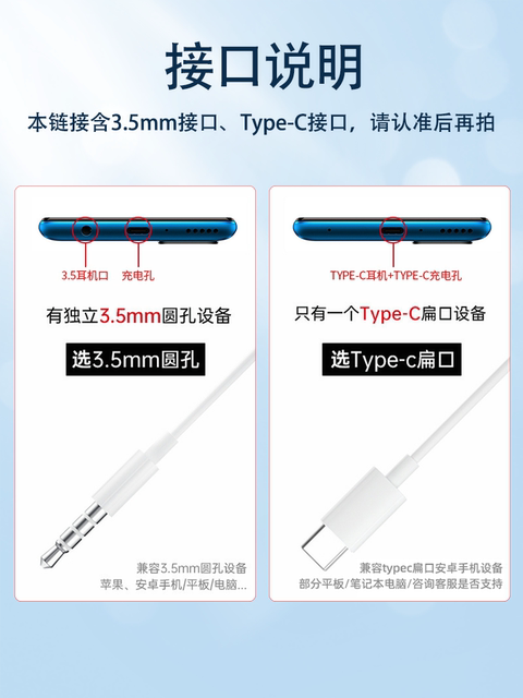 Headphones Suitable for Samsung Type-C Interface Wired In-Ear Headphones S22 Mobile Phone Type-C Interface S21/S20/Note10/A53 Dedicated Type-C Interface 3.5mm Universal