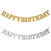 Direct selling happy birthday banner birthday party layout single letter glitter banner