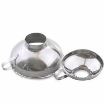 2 Pcs Set Funnel for Wide and Regular Jars Useful Stainless