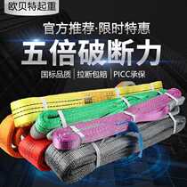 National standard color flat sling industrial driving polyester lifting sling double buckle trailer rope lifting rope 2 3 5T