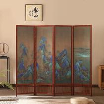 Chinese style black bamboo classical solid wood screen partition living room entrance hall office hotel lobby movable fence folding screen